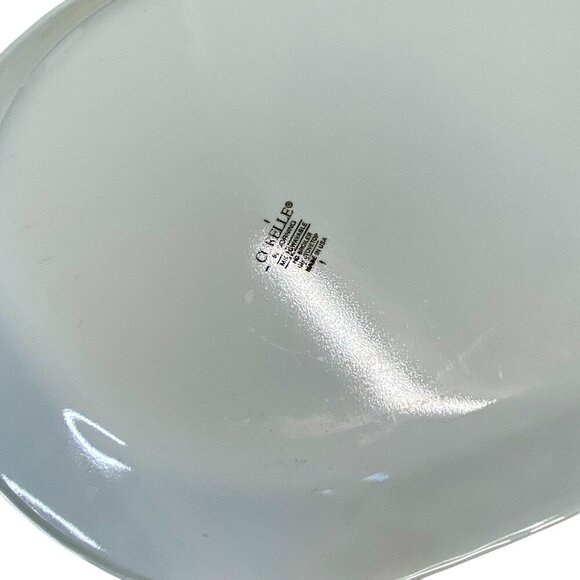 Vintage Corelle Christmas Tree Holiday Serving Platter With Green Trim 13" Oval - Picture 4 of 4